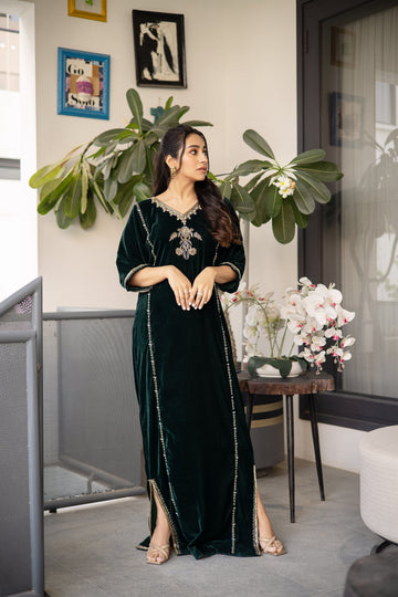 Green Verte Caftan HAND MADE