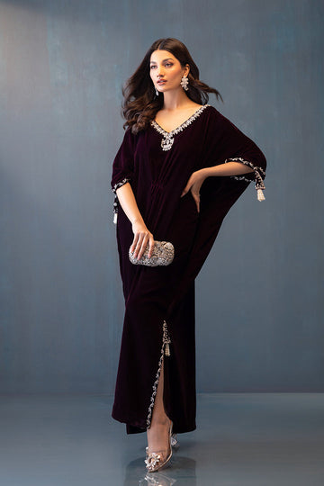 Prune kaftan HAND MADE