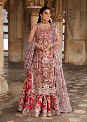 Multi-Panel Net & Digital Printed Korean Raw Silk Lehenga Suite | Luxury Formal
