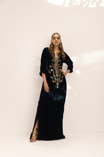 Teal Green Kaftan HAND MADE