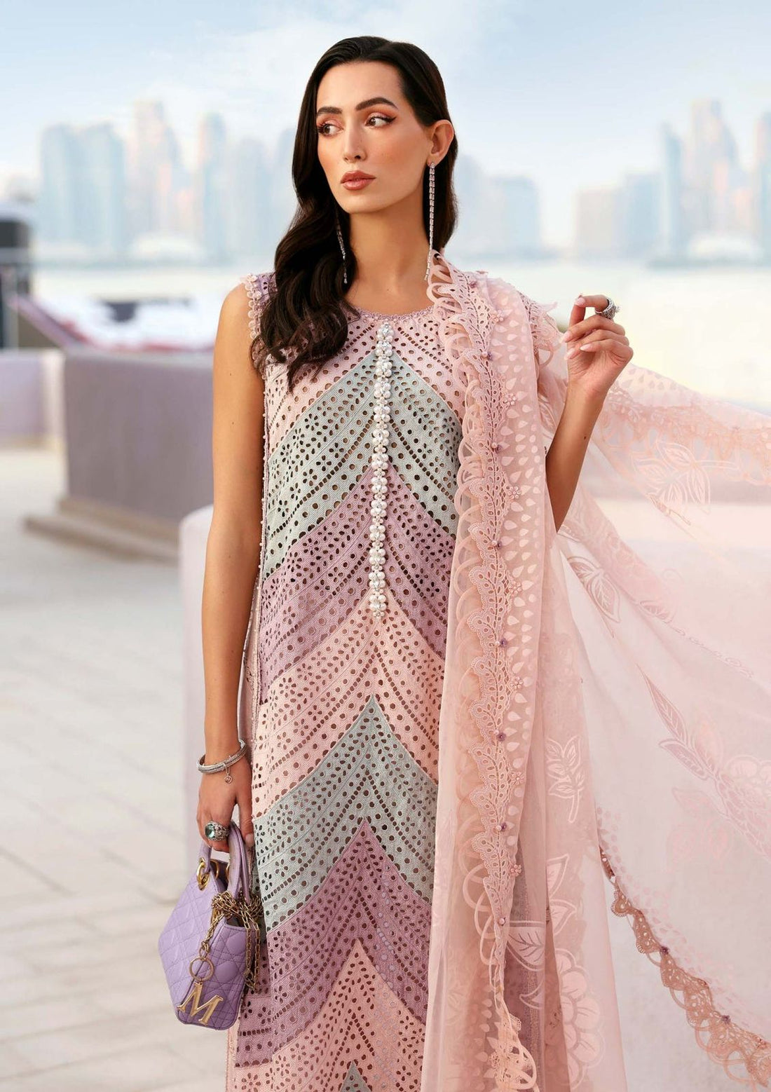 Maria.B | Midnight Flora | Handcrafted Swiss Lawn Ensemble