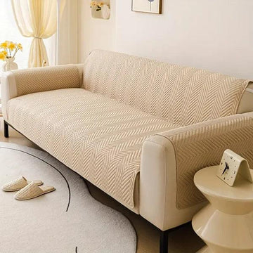 Premium Matt Ultrasonic Sofa Protector – Beige Color | Soft, Durable & Stylish