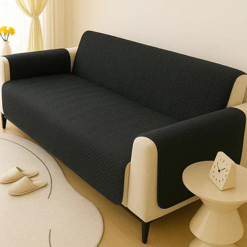 Premium Matt Ultrasonic Sofa Protector – Black Color | Soft, Durable & Stylish