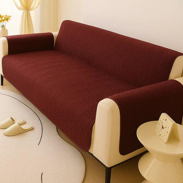 Premium Matt Ultrasonic Sofa Protector – Maroon Color | Soft, Durable & Stylish