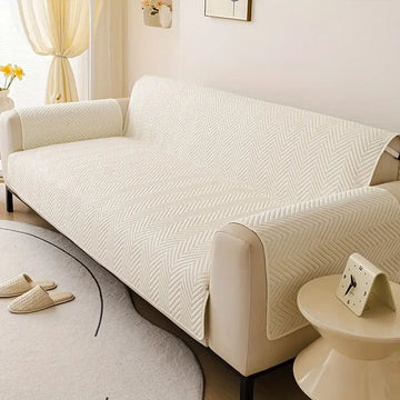 Premium Matt Ultrasonic Sofa Protector – Off White Color | Soft, Durable & Stylish