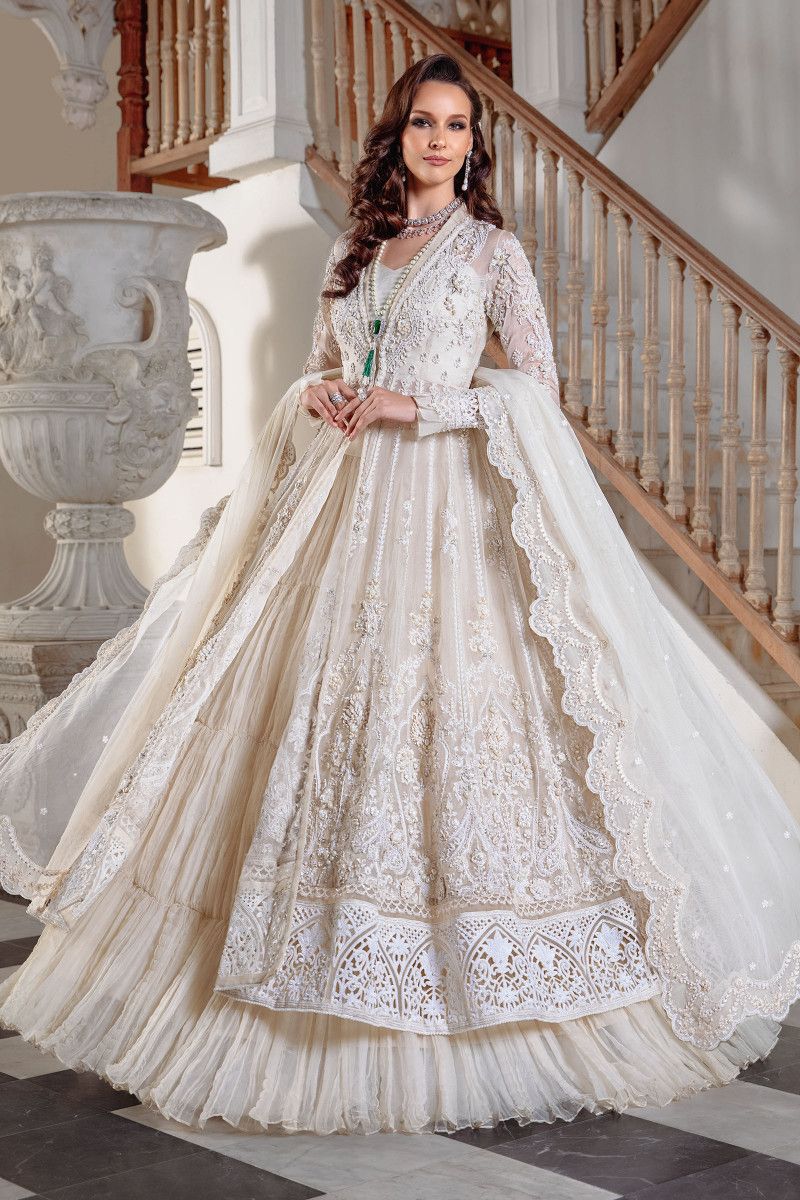 Handcrafted Pure Organza & Tissue Suite | 4-Piece Bridal Lehenga Formal