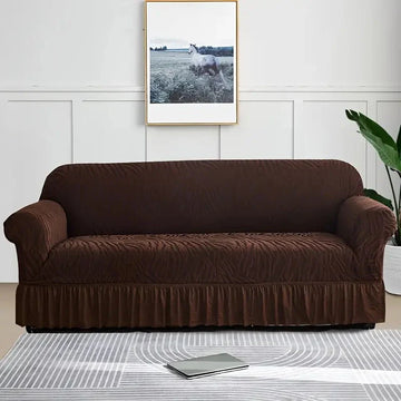 Zebra Velvet Sofa Covers ( Dark Brown)